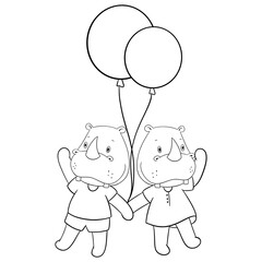 Cute rhino outline 