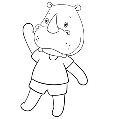 Cute rhino outline 