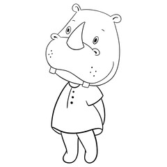 Obraz premium Cute rhino outline 