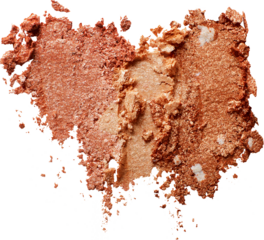 Samples of beige brown eye shadows Set. Swatch smears of compact eyeshadows