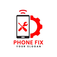 Mobile shop logo set with silhouette phone can used for mobile service, smartphone store, fix and repair. Perfect for your business design. Vector Illustration