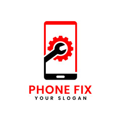 Mobile shop logo set with silhouette phone can used for mobile service, smartphone store, fix and repair. Perfect for your business design. Vector Illustration