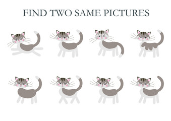 Obraz premium Find two identical cats and connect them with a line.