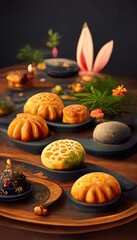 mooncake on the table
