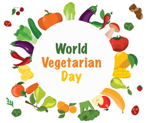 world vegetarian day healthy food vegetables fruits