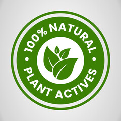 100% Natural Product Vector Icon Circle Sign. Healthy Food Emblem. Organic food Badge.