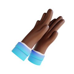 3D illustration clap hand gestures