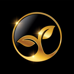 Golden Leaf Luxury Royal Logo Sign