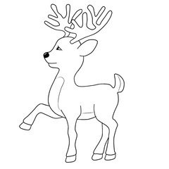 cute young deer is a cheerful symbol of Christmas