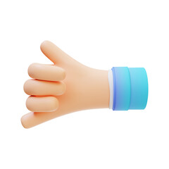 3D illustration call me hand gestures