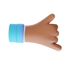 3D illustration call me hand gestures
