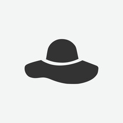 Woman hat icon. Clothing accessories icon symbol. Hat vector illustration on isolated background.