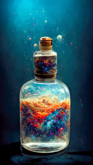 Milky Way in a glass bottle