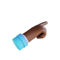 3D illustration hand gesture attention