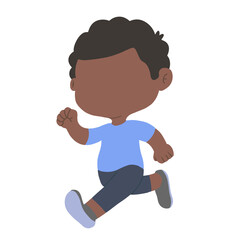 Running boy flat character