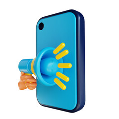 3D illustration mobile marketing suitable for marketing