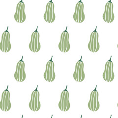 Seamless pattern with zucchini on a white background