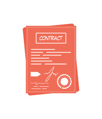 Contract icon. The concept of getting a job.