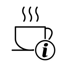 Coffee icon, breakfast drink cafe, cappuccino, hot simple isolated illustration, vector line