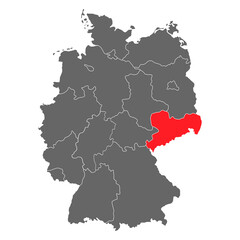 Germany map icon of Saxony, geography blank concept, isolated graphic background vector illustration