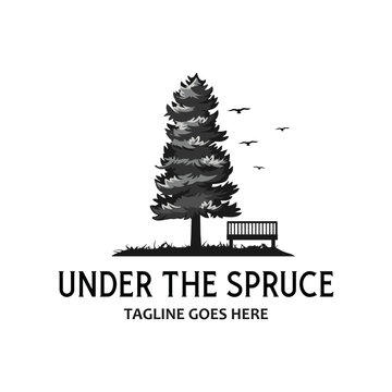 pine tree illustration vector image for logo 
