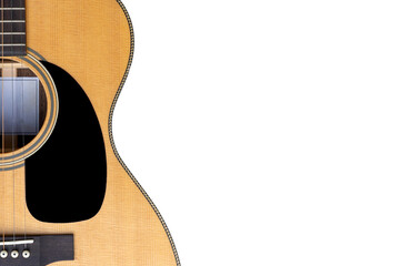 wooden acoustic guitar with black finger plate