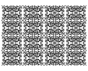 Seamless black and white symmetrical horizontal pattern for textile and backgrounds. Seamless traditional asian ornamental motive, japanese, chinese or korean and more. Geometric pattern with repeatin