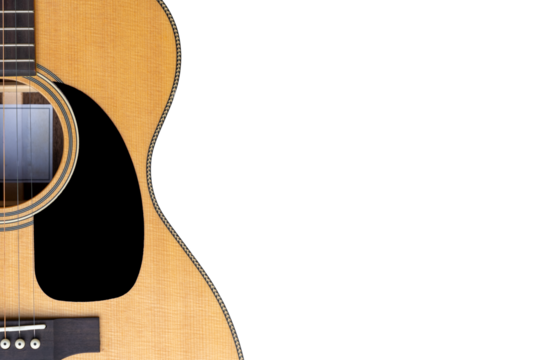 wooden acoustic guitar with black finger plate