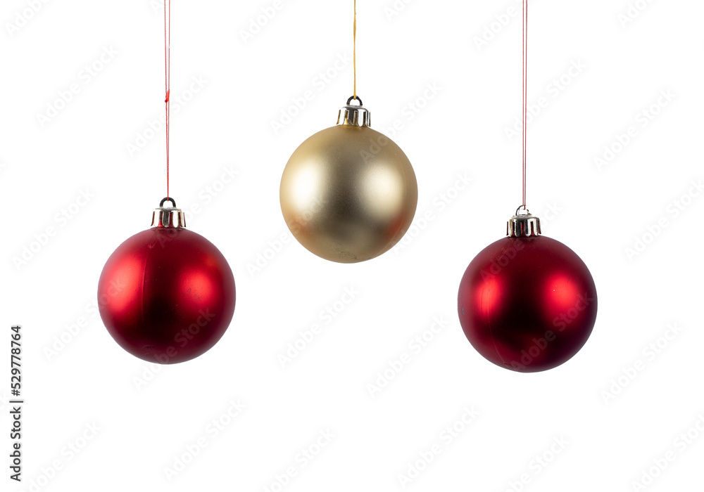 Wall mural red and gold christmas tree decoration baubles