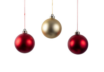 Red and gold christmas tree decoration baubles