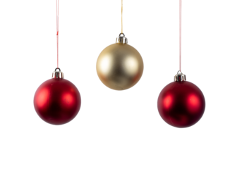 Red and gold christmas tree decoration baubles