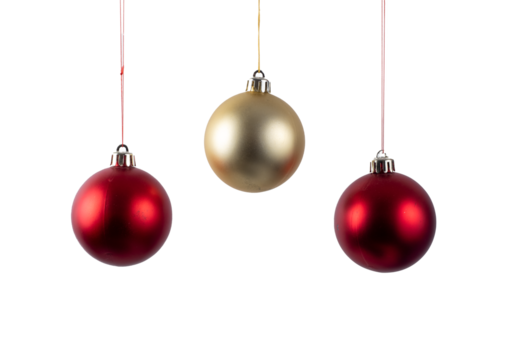 Red and gold christmas tree decoration baubles - Powered by Adobe