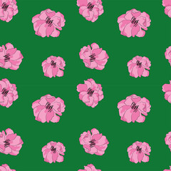 Garden flower, plants ,botanical ,seamless pattern vector design for fashion,fabric,wallpaper and all prints on green mint background color. Cute pattern in small flower. Small colorful flowers.