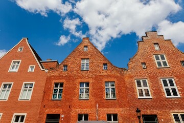 Fototapeta na wymiar Facade of a house in the Dutch Quarter of Potsdam. Germany