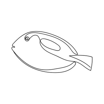 recommend clip art: Continuous line fish. Hand drawn vector illustration