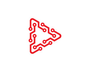 Play Tech Logo Concept sign icon symbol Design Element. Technology Logotype. Vector illustration template