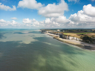 Normandy Coast in Norther France, aerial view