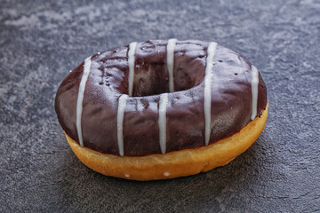 Glazed sweet tasty chocolate donut