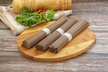 Raw soba noodles - Asian cuisine
