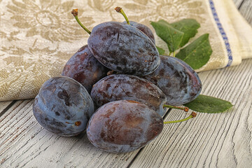 Ripe sweet tasty blue plum