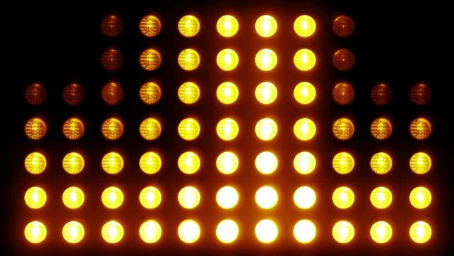 flashing Led wall light. Animation of flashing light bulbs on led wall or projectors for stage lights. Flashes on 25 different screens  4K video