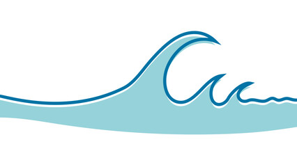 Wave ocean sea logo, icon water doodle, sketch wave surfing