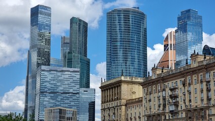 Fototapeta na wymiar Some skyscrapers in Moscow