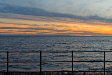 Fototapeta na wymiar Brean Beach at Sunset, Somerset, England