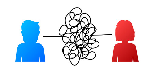 Stress, Mental disorder, Depressed Unhappy. Vector illustration.