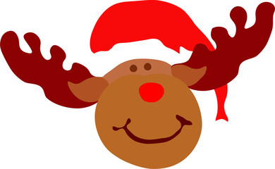 Christmas reindeer isolated picto png with transparent background