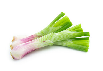 green onion isolated on white background