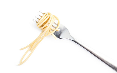 Spaghetti isolated on white background clipping path