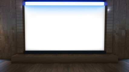 3D Virtual TV Studio News, Backdrop For TV Shows .TV On Wall.3D Virtual News Studio Background,3d illustration