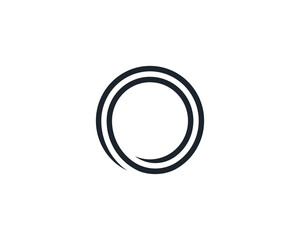 Circle Ring Swirl Logo Concept icon sign symbol Design Element Line Art Style. Letter O, Round Logotype. Vector illustration template